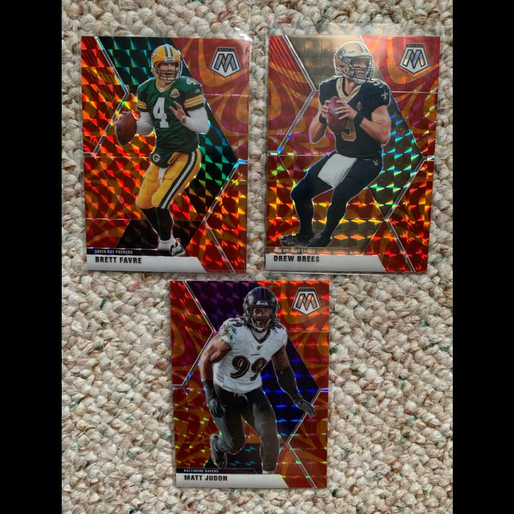 Panini Mosiac Refractor Orange NFL Card Lot (3)